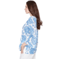 Womens Hearts of Palm Embraceable Blue Floral Crinkle Blouse - image 4