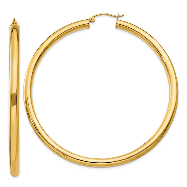 Gold Classics&#40;tm&#41; 14kt. Gold Polished 65mm Hoop Earrings - image 