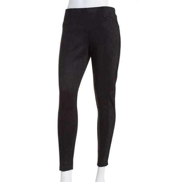 Womens Zac &amp; Rachel Pull On Solid Scuba Suede Pants - image 