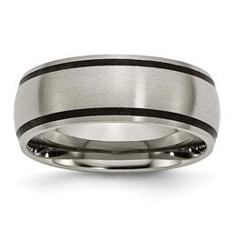 Mens Endless Affection(tm) Titanium Black Rubber 8mm Brushed Band