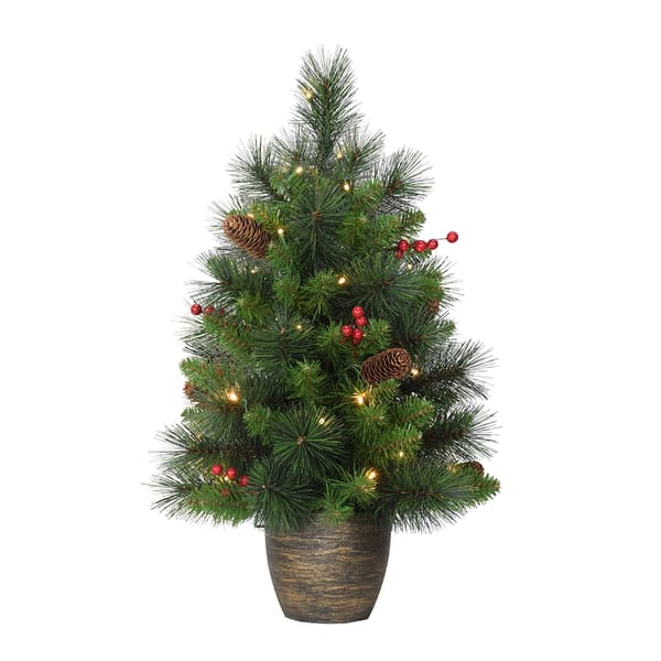 Puleo International 2ft. Gold Base Artificial Christmas Tree - image 