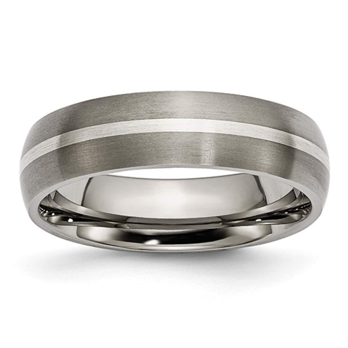 Mens Endless Affection™ 6mm Sterling Silver Inlay Band