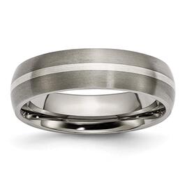 Mens Endless Affection(tm) 6mm Sterling Silver Inlay Band