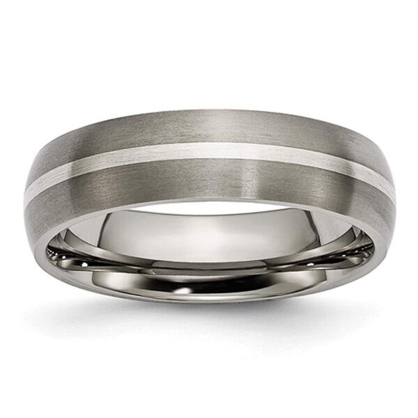 Mens Endless Affection(tm) 6mm Sterling Silver Inlay Band - image 