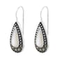 Marsala Silver Plated Marcasite & Mother of Pearl Earrings - image 1