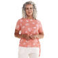 Petites Bonnie Evans Short Sleeve Side Tie Tropical Hibiscus Tee - image 1