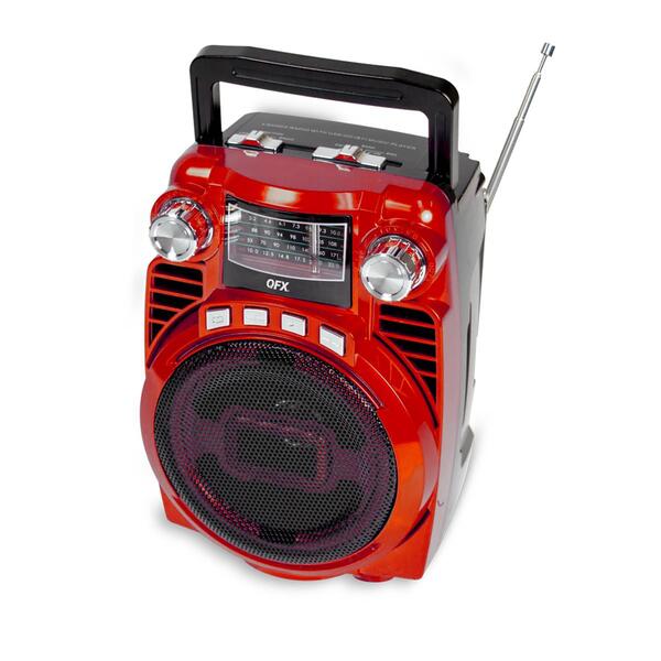 QFX AM & FM Radio w/ Bluetooth Speaker - Red