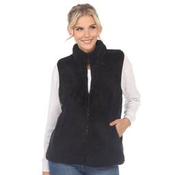 Womens White Mark Zip Up Sherpa Vest