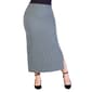 Plus Size 24/7 Comfort Apparel Ribbed Knit Side Slit Maxi Skirt - image 1