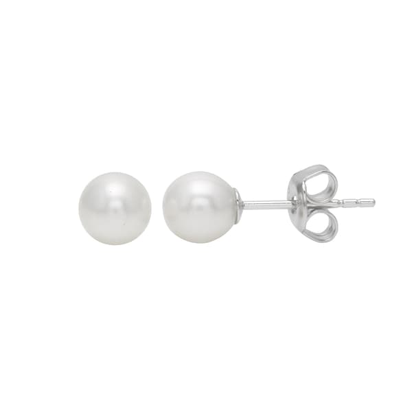 Gemstone Classics(tm) Sterling Silver Freshwater Pearl Stud Earrings - image 