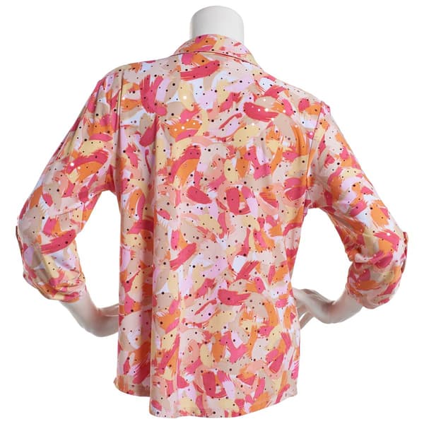 Womens Emily Daniels Brushstroke Disco Dot Button Down Blouse
