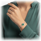 Saffron Green CZ Stone Square Charm Bracelet - image 3