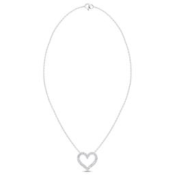 Nova Star® Sterling Silver Lab  Grown Diamond Open Heart Pendant