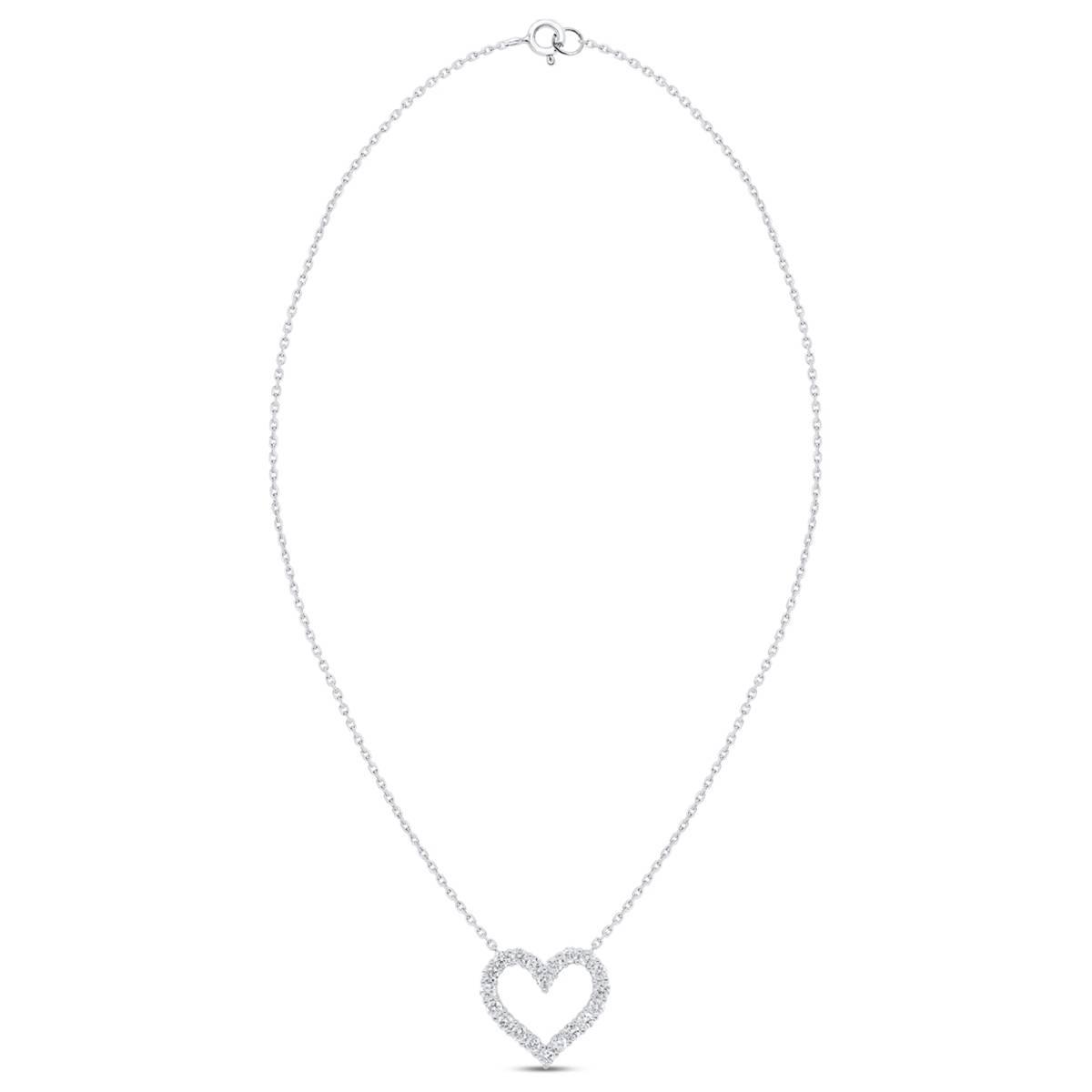 Nova Star® Sterling Silver Lab  Grown Diamond Open Heart Pendant