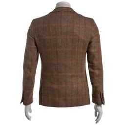 Mens Paisley & Gray Herringbone Notch Jacket - Brown/Orange