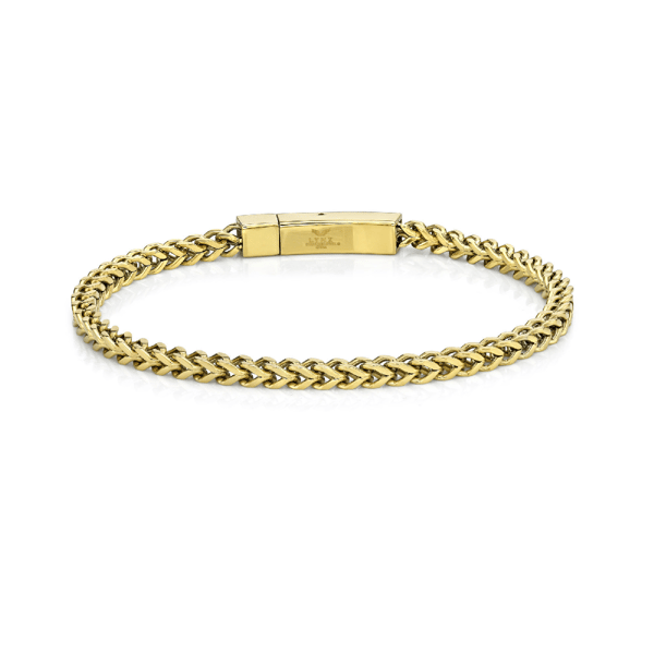 Mens Lynx Gold-Tone Ion Plated 6mm Foxtail Chain Bracelet - image 