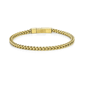 Mens Lynx Gold-Tone Ion Plated 6mm Foxtail Chain Bracelet - image 1