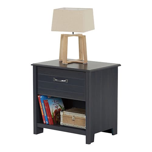 South Shore Ulysses 1-Drawer Nightstand-Blueberry