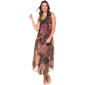 Womens Robbie Bee Sleeveless Print Chiffon Drape Neck Midi - image 1