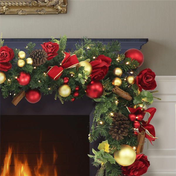 Puleo International 6ft. Pre-Lit Adorned Garland
