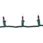 Brite Star 24.5ft. Purple Mini Christmas Green Wire Light Set - image 4