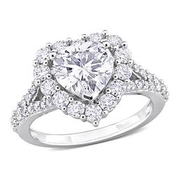 Sterling Silver 3ctw. White Moissanite Heart-Shaped Ring