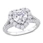 Sterling Silver 3ctw. White Moissanite Heart-Shaped Ring - image 1
