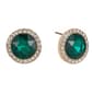 Gloria Vanderbilt Gold-Tone Emerald Crystal Pave Button Earrings - image 1