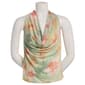 Juniors Derek Heart Floral Mesh Cowl Neck Halter Top w/ Beads - image 2