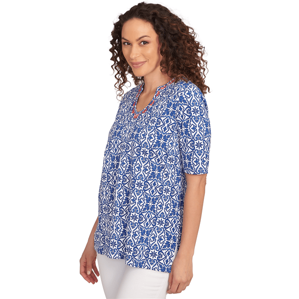 Womens Ruby Rd. Americana Chic Pacific Medallions Tee