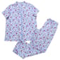 Womens White Orchid Floral Mandarin Collar Pajama Set - image 2