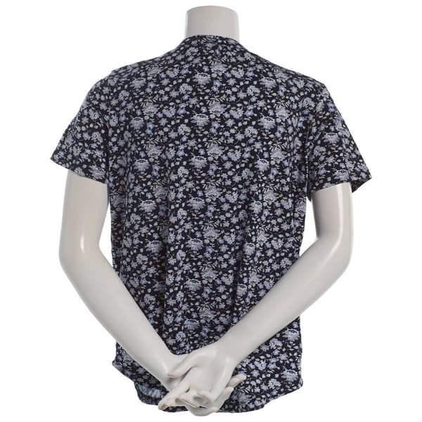 Womens Hasting & Smith Short Sleeve Floral Henley Tee