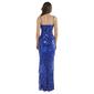 Juniors Crystal Doll Damask Sequin Lace-Up Back Sheath Dress - image 2