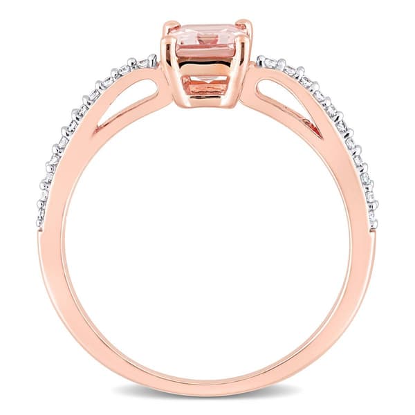 Gemstone Classics&#8482; Rose Gold Emerald-Cut Morganite Ring