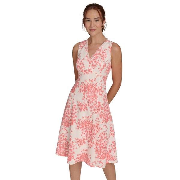 Womens Tommy Hilfiger Sleeveless V-Neck Floral A-Line Dress - image 