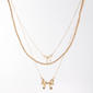 Ashley Gold-Tone Layered Chain Necklace with Bow Pendant - image 1