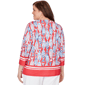 Plus Size Alfred Dunner Port Side 3/4 Sleeve Mosaic Fish Blouse - image 1