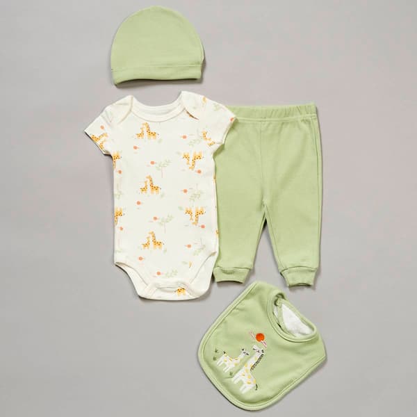 Baby Unisex &#40;NB-9M&#41; Rene Rofe&#40;R&#41; 4pc. Giraffe Bodysuit & Pants Set - image 