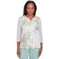 Womens Alfred Dunner Kensington Gardens Scroll Split Neck Top - image 1
