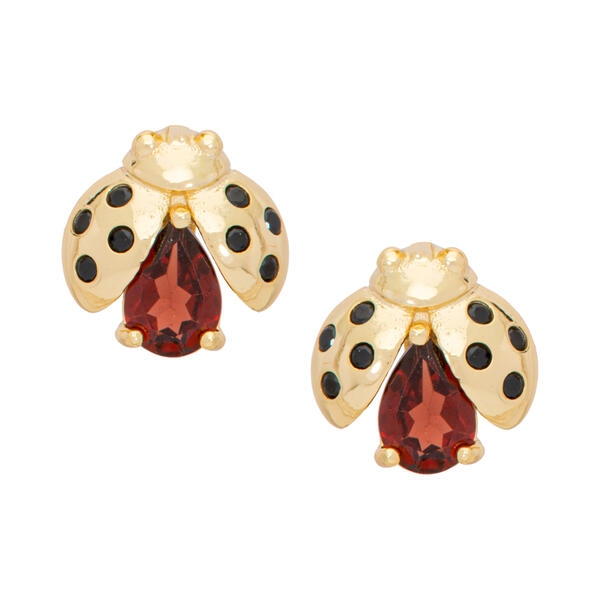 Gianni Argento Gold over Sterling Silver Ladybug Stud Earrings - image 