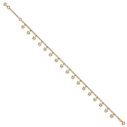 Gold Classics(tm) 14kt. Gold Polished & Textured Star 9in. Anklet