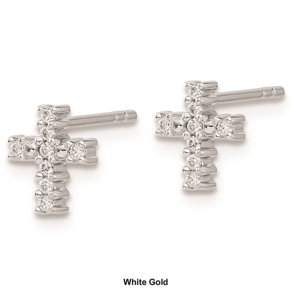 Pure Fire 14kt. Gold Lab Grown Diamond Cross Post Earrings