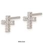 Pure Fire 14kt. Gold Lab Grown Diamond Cross Post Earrings - image 3