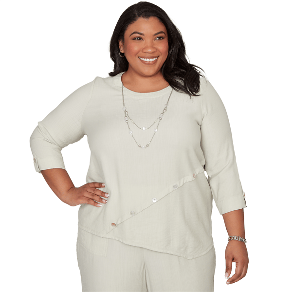 Plus Size Alfred Dunner Vintage Charm Diagonal Spliced Detailed - image 