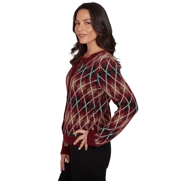 Plus Size Skye''s the Limit Wild Romance Argyle Cardigan