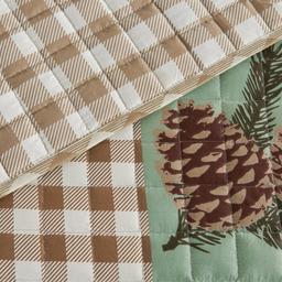 FreshFolds Matthew 3pc. Reversible Green Patchwork Quilt Set