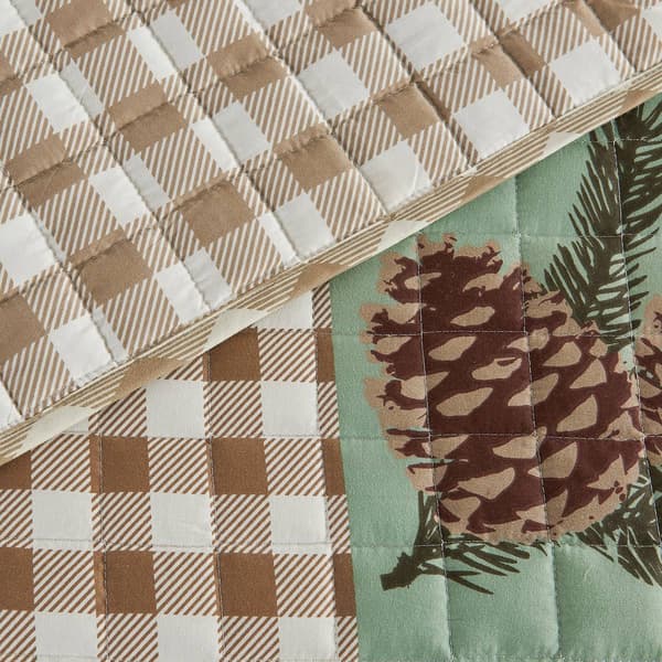 FreshFolds Matthew 3pc. Reversible Green Patchwork Quilt Set