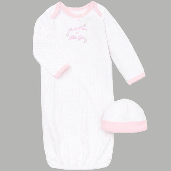 Baby Girl &#40;NB-3M&#41; Little Me&#40;R&#41; Thank Heaven Sleeper Nightgown w/Cap - image 