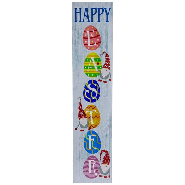 Northlight Seasonal Happy Easter Gnomes & Eggs Porch Board Sign