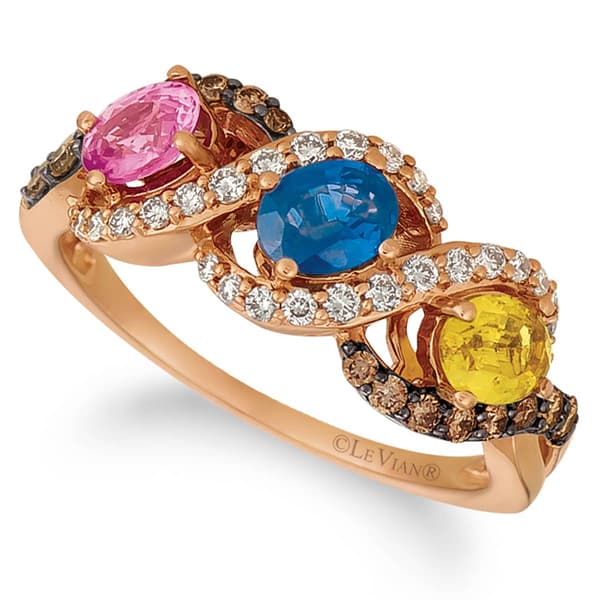 Le Vian&#40;R&#41; Strawberry Gold&#40;R&#41; Sapphire & Diamond Ring - image 